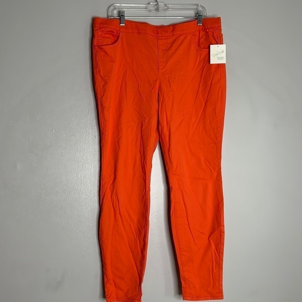 JACLYN SMITH WOMENS PANTS XL SALMON coral PULL ON CASUAL NEW WITH TAGS